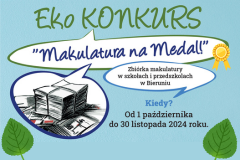 Wyniki Eko Konkursu „Makulatura na Medal - Zbieraj z Nami dla Planety!